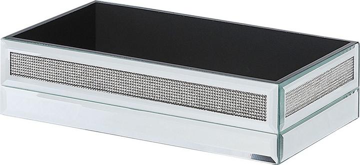Actual product image Beliani Tissue box holder mirror optic silver 25 x 15 cm CHARLY