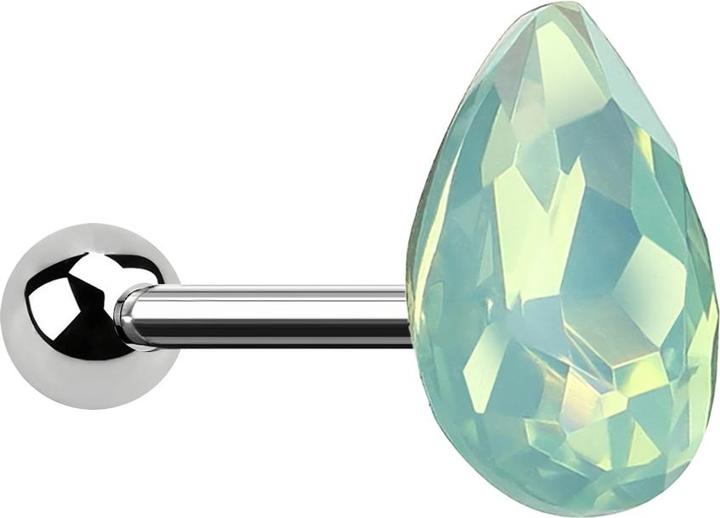 Immagine prodotto Star Piercing Micro Barbell silber Tropfen Opalite grün (senza ottone, Acciaio chirurgico 316L)