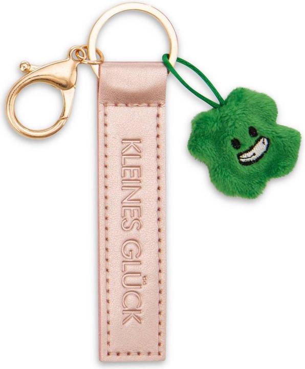 Magni NICI Schlüsselanhänger Kleines Glück Kunstlederband mit Kleeblatt roségold 10cm