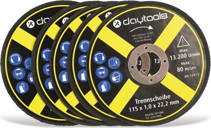 Daytools Trennscheibe Metall, 115x1,0x22,2 mm, 5 Stück