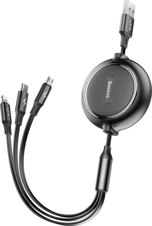 Actual product image Baseus 3in1 extendable cable (1.20 m, USB 3.2 Gen 1)