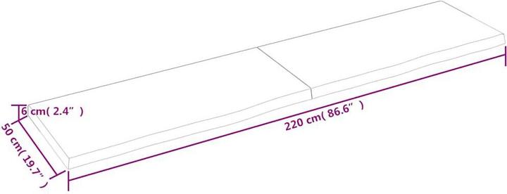 Actual product image VidaXL Oak Nature (220 x 50 x 6 cm)