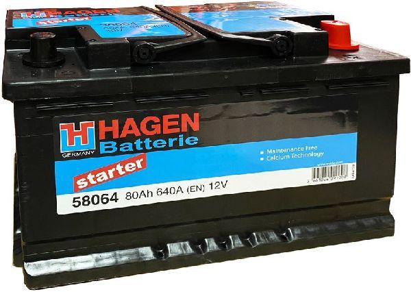 Image du produit Hagen Batterie de démarrage 12V 80Ah 640A (12 V, 80 Ah, 640 A)