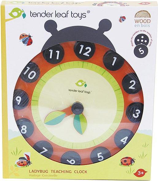 Image du produit Tender Leaf Toys Horloge d'apprentissage coccinelle (Allemand, Français, Italien, Anglais)