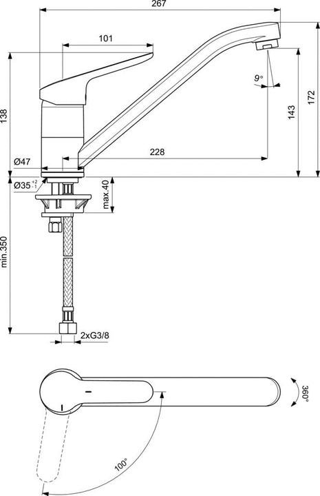 Actual product image Ideal Standard Kitchen faucet BC129AA