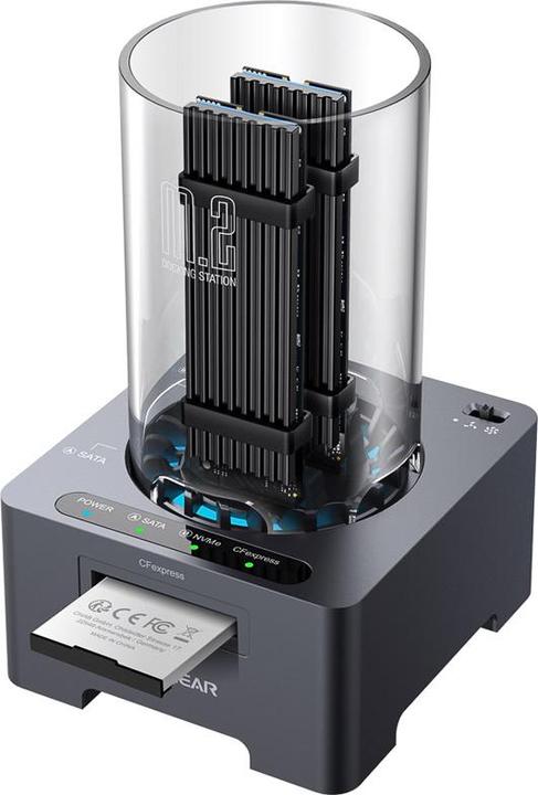Graugear Docking + Kartenleser für 1x M.2 NVMe, 1x M.2 NGFF, 1x CF-Express