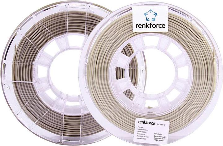Actual product image Renkforce RF-5167038 Peek Filament PEEK 1.75mm 250g Beech natural 1pc. (PEEK, 1.75 mm, 250 g, Brown)
