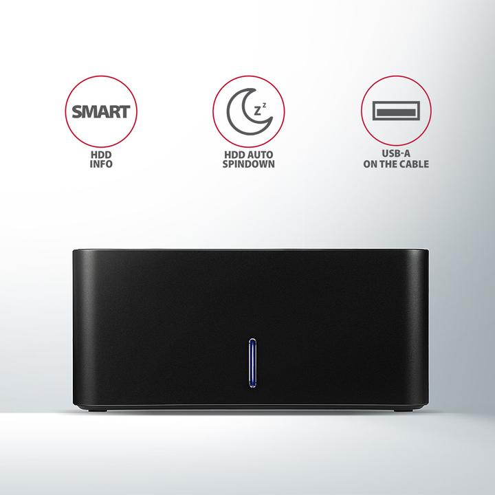 Produktbild Axagon ADSA-SN Speicherlaufwerk-Docking-Station USB 3.2 Gen 1 (3.1 Gen 1) Type-A Schwarz (3.5", 2.5")