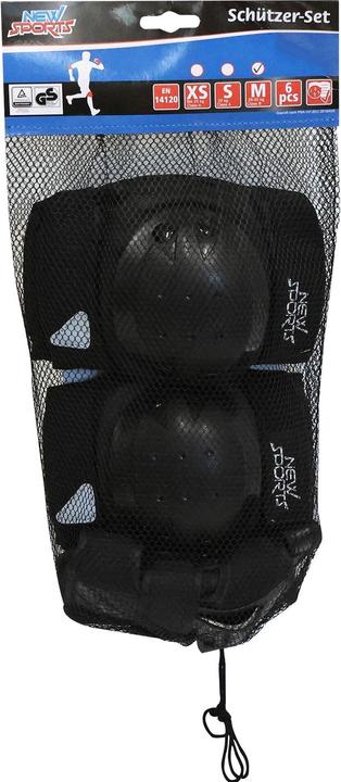 Immagine prodotto New Sports Set di protezioni nero, taglia M da 25-50 kg (M, Protezioni per i polsi, Ginocchiera, Protettori gomito, 6 pezzi)
