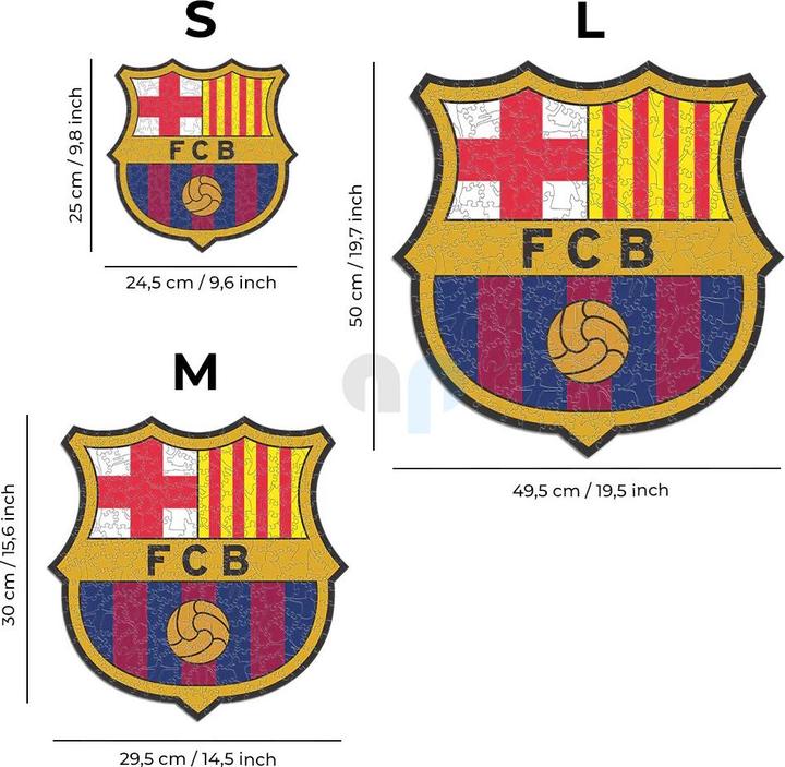 Image du produit Iconic FC Barcelone - Logo - Puzzle en bois Taille L (500 pièces) (500 pièces)