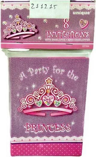 Immagine prodotto Unique Party Princess Compleanno Inviti Misura Confezione 8 (8 pz.)