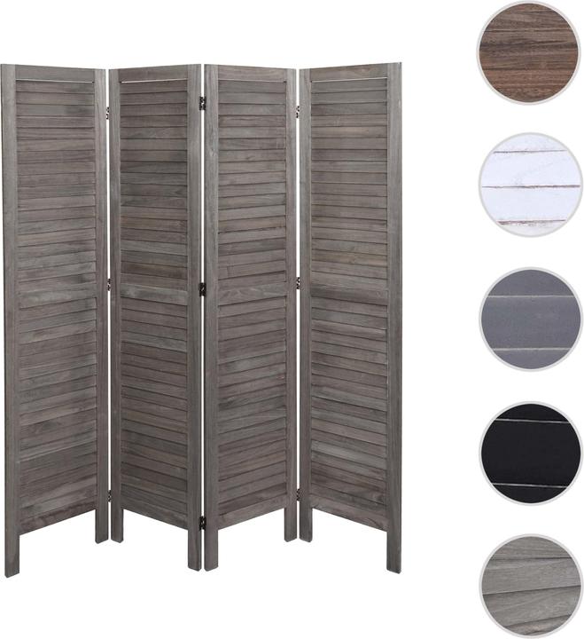 Image du produit Mendler Paravent HWC-G30, Cloison de séparation visuelle, Shabby-Look 170x162cm - gris-brun