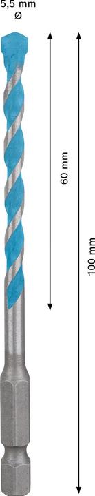 Immagine prodotto Bosch Professional Zubehör Trapano multi-costruzione EXPERT HEX-9, 5,5 x 60 x 100 mm (5,50 millimetri)