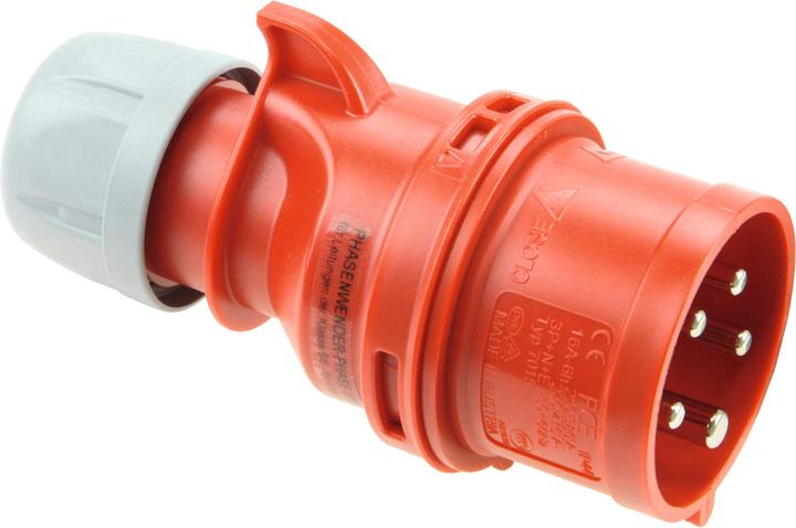 Actual product image PCE CEE Phase inverter plug 400V 16A IP44 7015-6 (CEE 16/5)