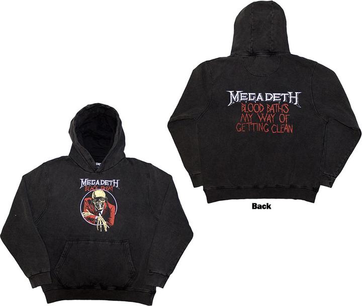 Actual product image Megadeth Unisex Adult Black Friday Back Print Stone Wash Hoodie (M)