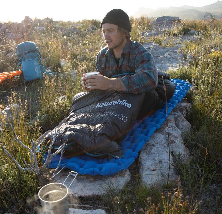 Actual product image Naturehike CW400 Square Down Sleeping Bag CW400L/Black/650 Duck Down