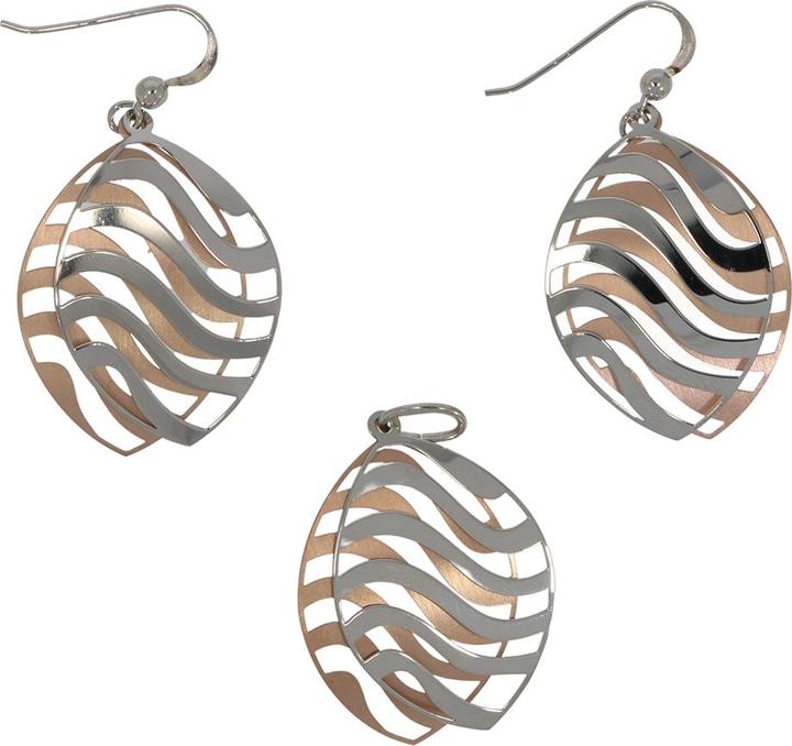 Actual product image Xen Set with earrings and pendant pointed XSET124 (925 Sterling silver)