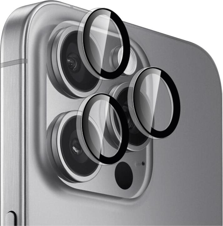 Actual product image Puro Individual Protective Tempered Glass For iPhone 16 Pro/16 Pro Max (3 Piece, Apple iPhone 16 Pro Max, Apple iPhone 16 Pro)