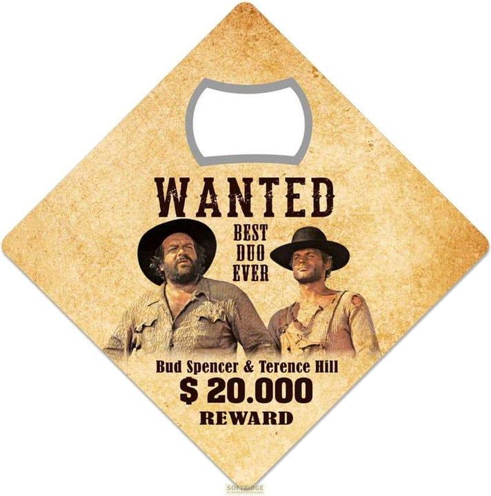 Immagine prodotto Blechwaren Fabrik Braunschweig Magnete apribottiglie Bud Spencer e Terence Hill Ricercato (Apribottiglia)