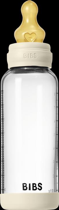 Actual product image Bibs - Glass Baby Bottle Round Latex Medium Flow - Ivory - 240 ml (240 ml)