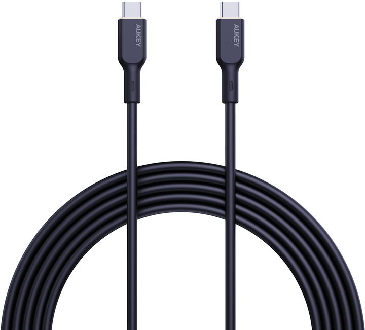 Aukey USB-C Cable in Silicone, 100W, 1m - Black (1 m, USB 3.2 Gen 1)
