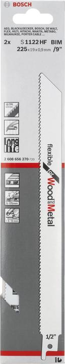 Actual product image Bosch Professional Zubehör Sabre saw blade S 1122 HF, Flexible for Wood and Metal, pack of 2