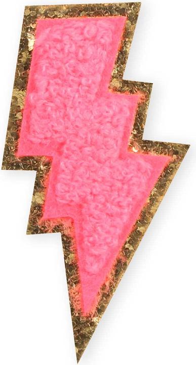 Actual product image PhoneLook Autocollant sticker pour téléphone/tablette/ordinateur brodé en 3D Éclair rose
