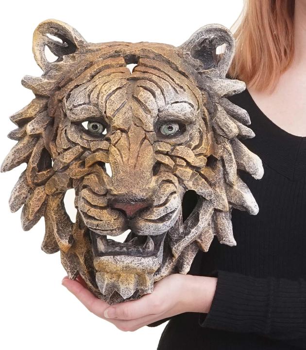 Produktbild Swisshandel24 Deko Schädel HWC-H41, Polyresin Wanddeko Kopf Trophäe, In-/Outdoor Tigerkopf 35cm (35 x 31 x 18 cm)
