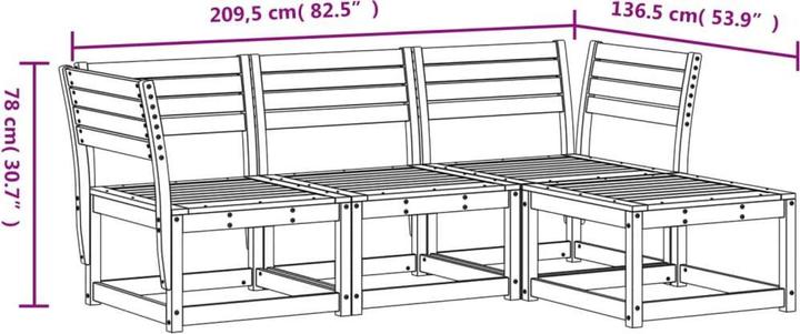 Actual product image VidaXL 4-piece garden lounge set Douglas fir