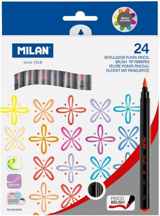 Image du produit Set de marqueurs 24 pièces Pinceau Coloré (Multicolore, 4 mm, 24 x)