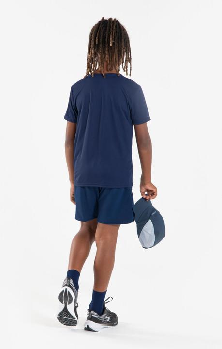 Actual product image Kiprun Laufshirt kurzarm Kinder atmungsaktiv - 500 Dry+ marineblau/grau (140)