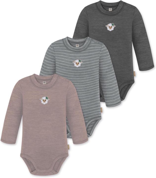 Normani 3er Pack Baby Merino Langarmbody „Tuai" - 9403