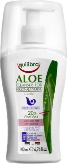 Equilibra Detergente delicato all'aloe per l'igiene personale Gel delicato all'aloe vera per l'igiene intima (200 ml, Gel intimo)