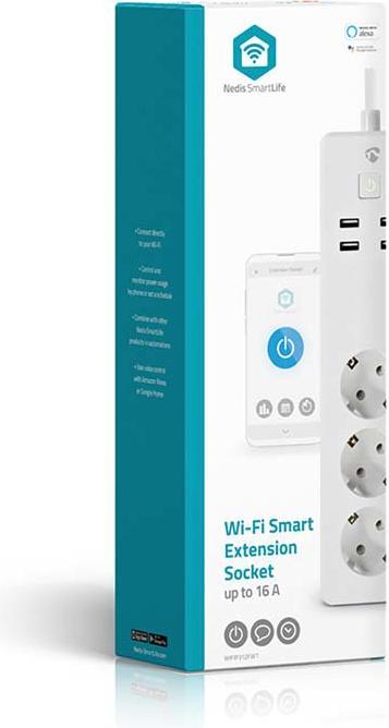 Produktbild Nedis SmartLife Power Strip | Wi-Fi | 3 x Schutzkontakt (CEE 7/3) / 4 x USB | 16 A | 3680 W | 1.80 m (3 x, CEE 7/3, 1.80 m)