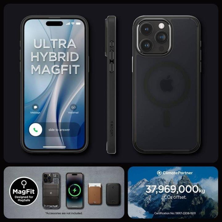 Actual product image Spigen Ultra Hybrid MAG iPhone 16 Pro MagSafe frost black ACS08134 (Apple iPhone 16 Pro)
