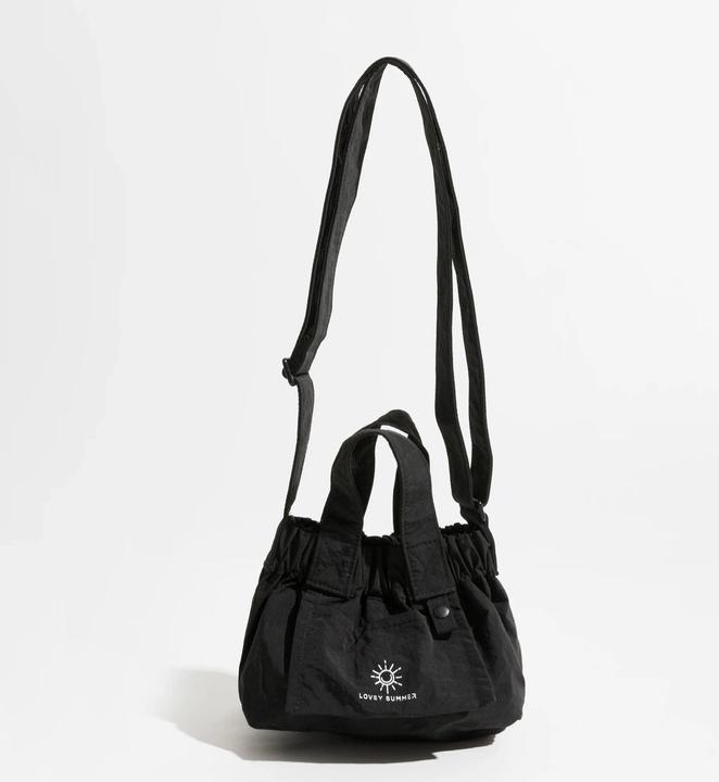 Only-Bags.Store Borsa a tracolla in nylon a tinta unita Borsa a tracolla semplice piccola Hobo Borsa a mano in