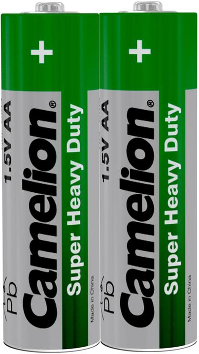 Camelion R6 AA Mignon Super Heavy Duty Batterie (2 Stück) (Schrumpffolie Verpackung) (2 Stk., AA, 1220 mAh)