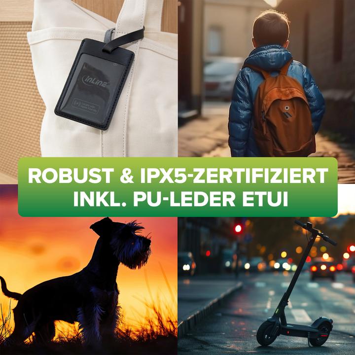 Produktbild InLine ® Wallet Finder, smarte Karte für die Geldbörse, Qi-Aufladung, 100mAh, IPX5 (iOS, iPadOS)