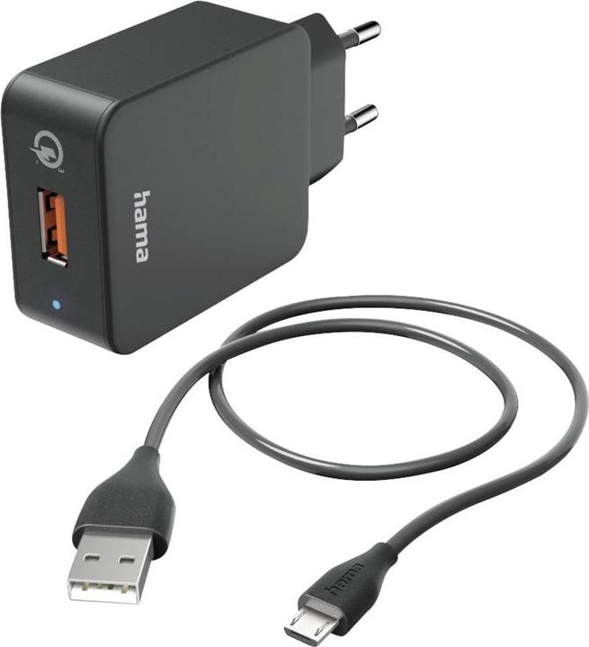 Actual product image Hama Charging Set, Micro USB, QC 3.0, 19.5 Watt, Black (19.50 W)