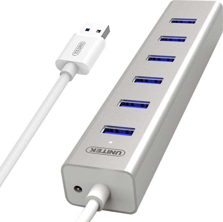Produktbild Unitek Y-3090 Hub 7x USB 3.0, BC (USB-C, 7 Ports)