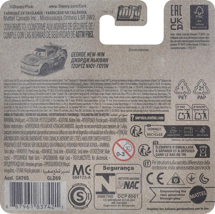 Immagine prodotto Mattel Mini Dsney Cars - George New-Win για 3+ ετών GLD69