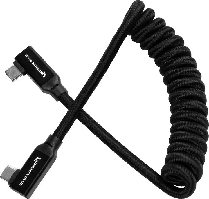 Image du produit Kondor Blue Câble USB C 3.1 à angle droit pour données 8K et alimentation (Raven Black)(Coiffé) (0.61 m, USB 3.2 Gen 1)