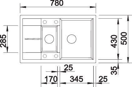 Produktbild Blanco Metra 6 S Compact (Einbauspüle, 50 cm, 78 cm)