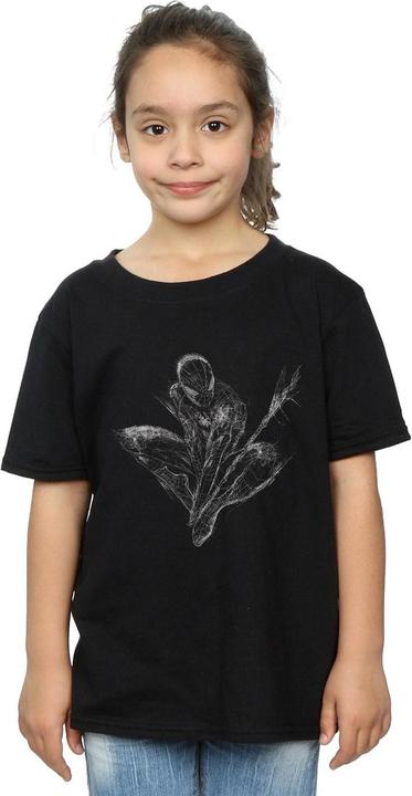 Actual product image Girls Spider-Man Web Crouch Cotton T-Shirt (152, 158)