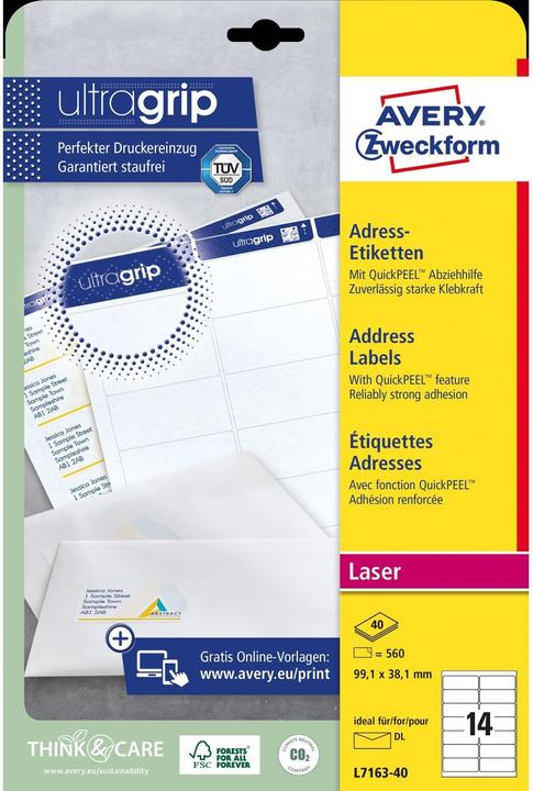 Actual product image Avery Address labels