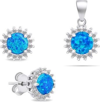 Produktbild Brilio Silver - Beautiful opal jewelry set SET231WB (earrings. pendant)