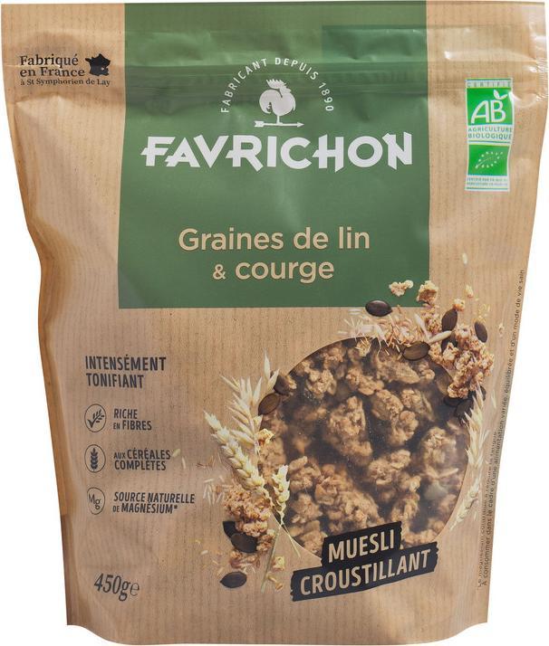 Actual product image J.Favrichon Muesli croustillant graines de lin et courges (450 g)