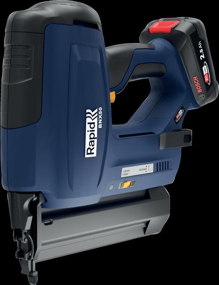 Image du produit Rapid BNX50 Cloueur sans fil 18V P4A dans sa mallette, batterie et chargeur inclus