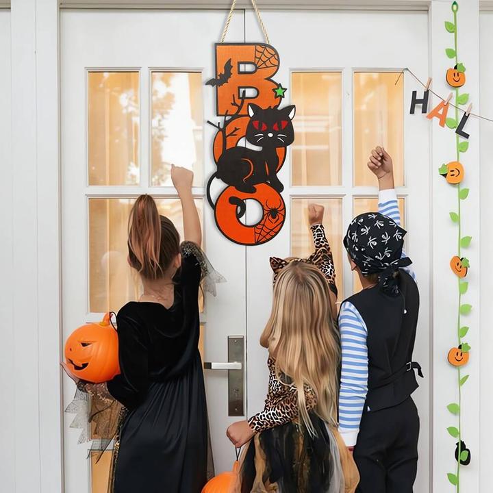 Actual product image Out of the blue Halloween party decoration wooden door hanger