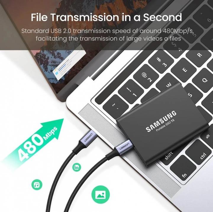 Produktbild Ugreen US316 USB C - USB-C-Ladung 100 W, 2 m (2 m, USB 2.0)